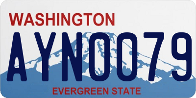 WA license plate AYN0079