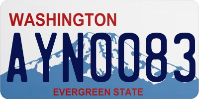 WA license plate AYN0083