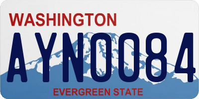 WA license plate AYN0084