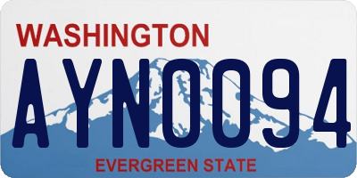 WA license plate AYN0094