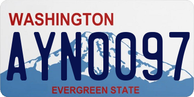 WA license plate AYN0097