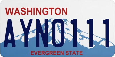 WA license plate AYN0111