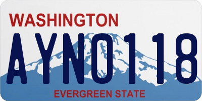 WA license plate AYN0118
