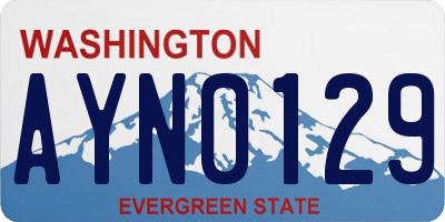 WA license plate AYN0129