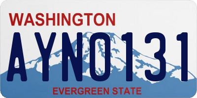 WA license plate AYN0131