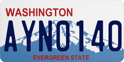 WA license plate AYN0140