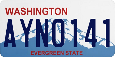 WA license plate AYN0141