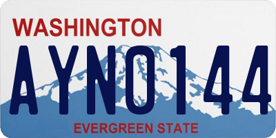 WA license plate AYN0144