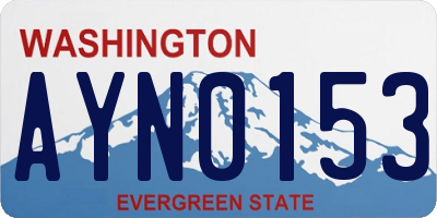 WA license plate AYN0153