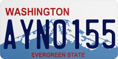 WA license plate AYN0155