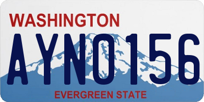 WA license plate AYN0156