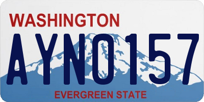 WA license plate AYN0157