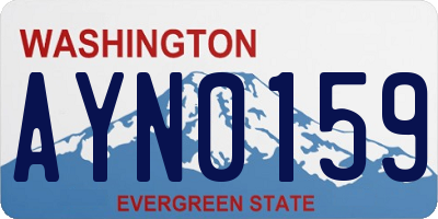 WA license plate AYN0159