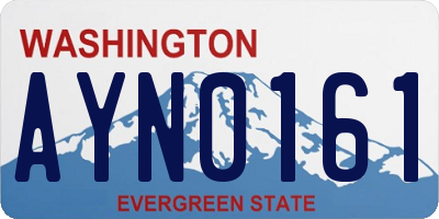 WA license plate AYN0161