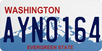 WA license plate AYN0164