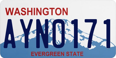WA license plate AYN0171