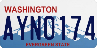 WA license plate AYN0174