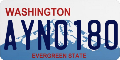 WA license plate AYN0180