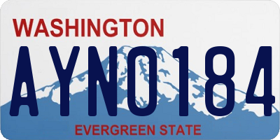 WA license plate AYN0184