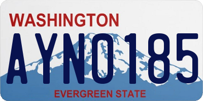 WA license plate AYN0185