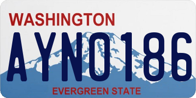WA license plate AYN0186