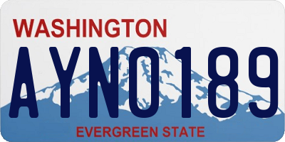 WA license plate AYN0189