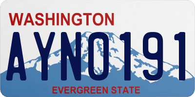 WA license plate AYN0191