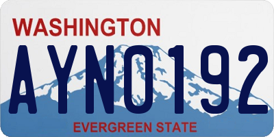 WA license plate AYN0192