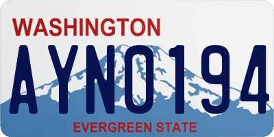 WA license plate AYN0194