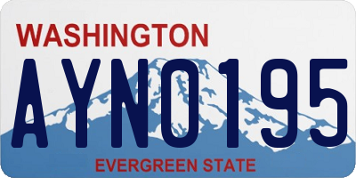 WA license plate AYN0195