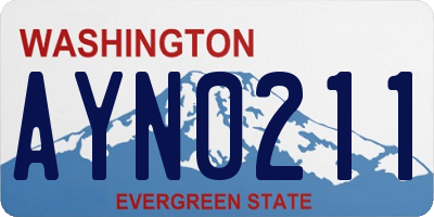 WA license plate AYN0211