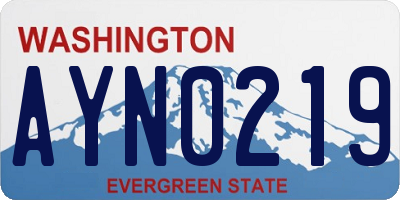 WA license plate AYN0219