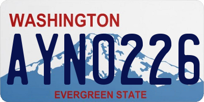 WA license plate AYN0226
