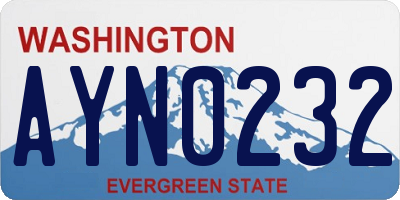 WA license plate AYN0232