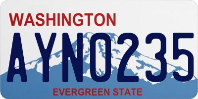 WA license plate AYN0235