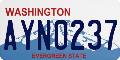 WA license plate AYN0237