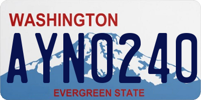 WA license plate AYN0240