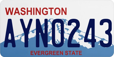 WA license plate AYN0243