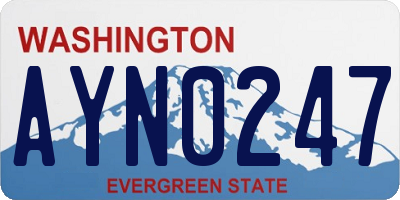 WA license plate AYN0247