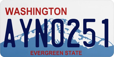 WA license plate AYN0251