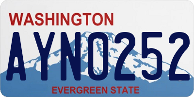 WA license plate AYN0252