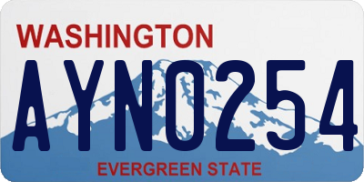 WA license plate AYN0254