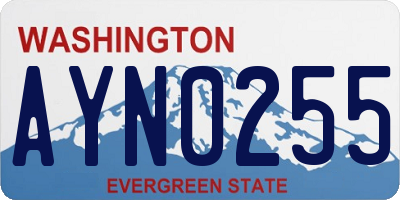 WA license plate AYN0255