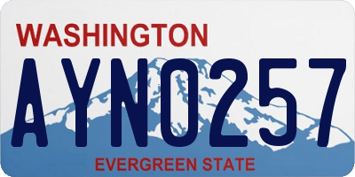 WA license plate AYN0257