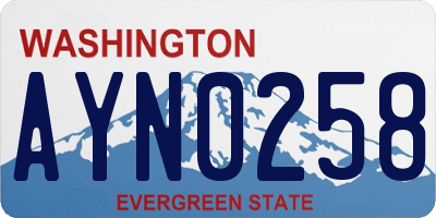 WA license plate AYN0258