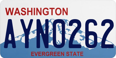 WA license plate AYN0262