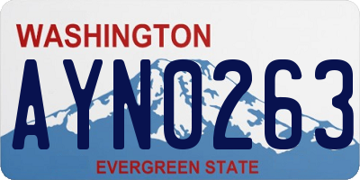 WA license plate AYN0263