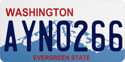 WA license plate AYN0266