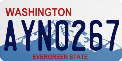 WA license plate AYN0267