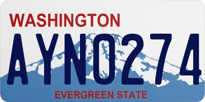 WA license plate AYN0274